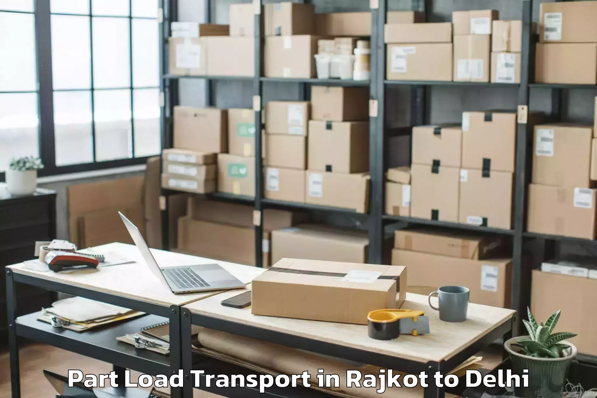 Easy Rajkot to Mgf Metropolitan Mall Delhi Part Load Transport Booking